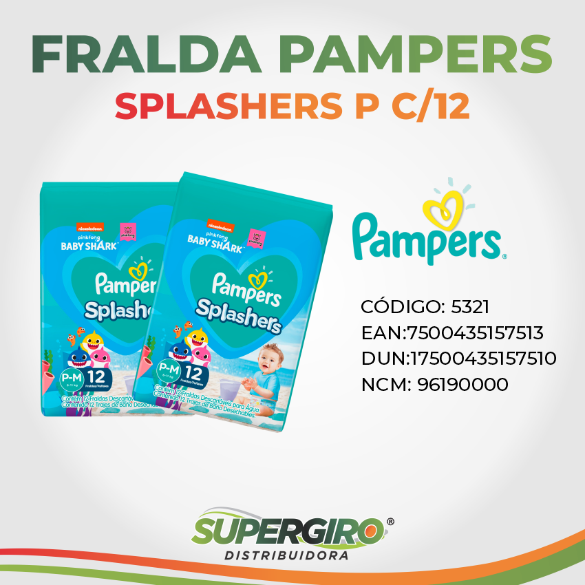Fraldas Pampers Splashers P - Supergiro Distribuidora